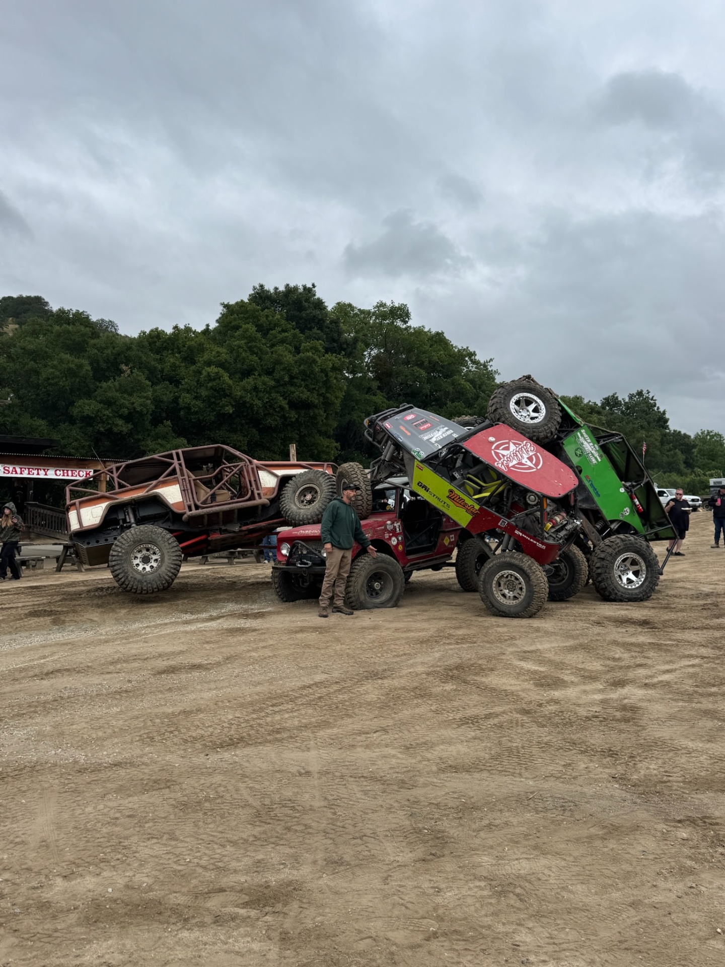 Buggies flexed on the RTI ramp at safety check